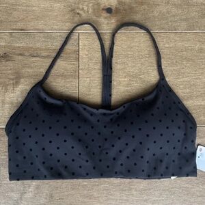 LULULEMON Flow Y Bra Light Support A/B Cup Evolve Flocked Polka Flock Black Sz S